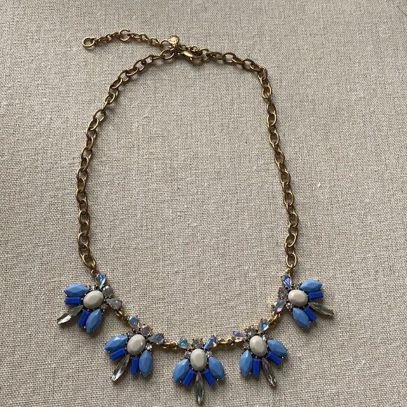 J. Crew Blue Gold Iridescent Necklace - Picture 4 of 10